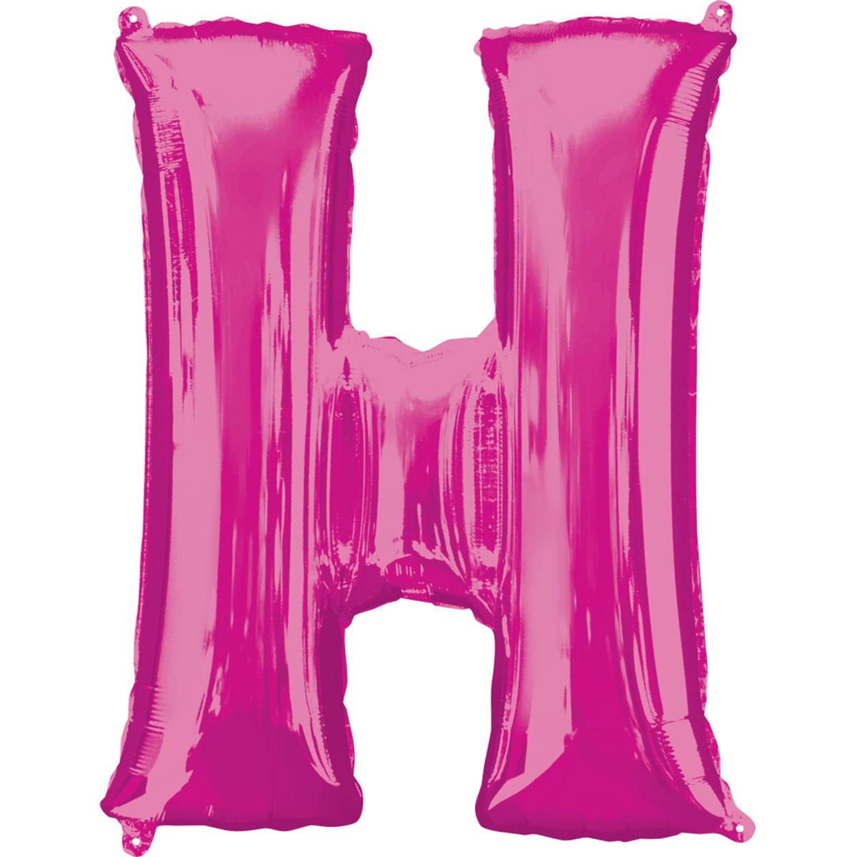 Letter H Pink SuperShape Foil Balloon 53x81cm Balloons & Streamers - Party Centre