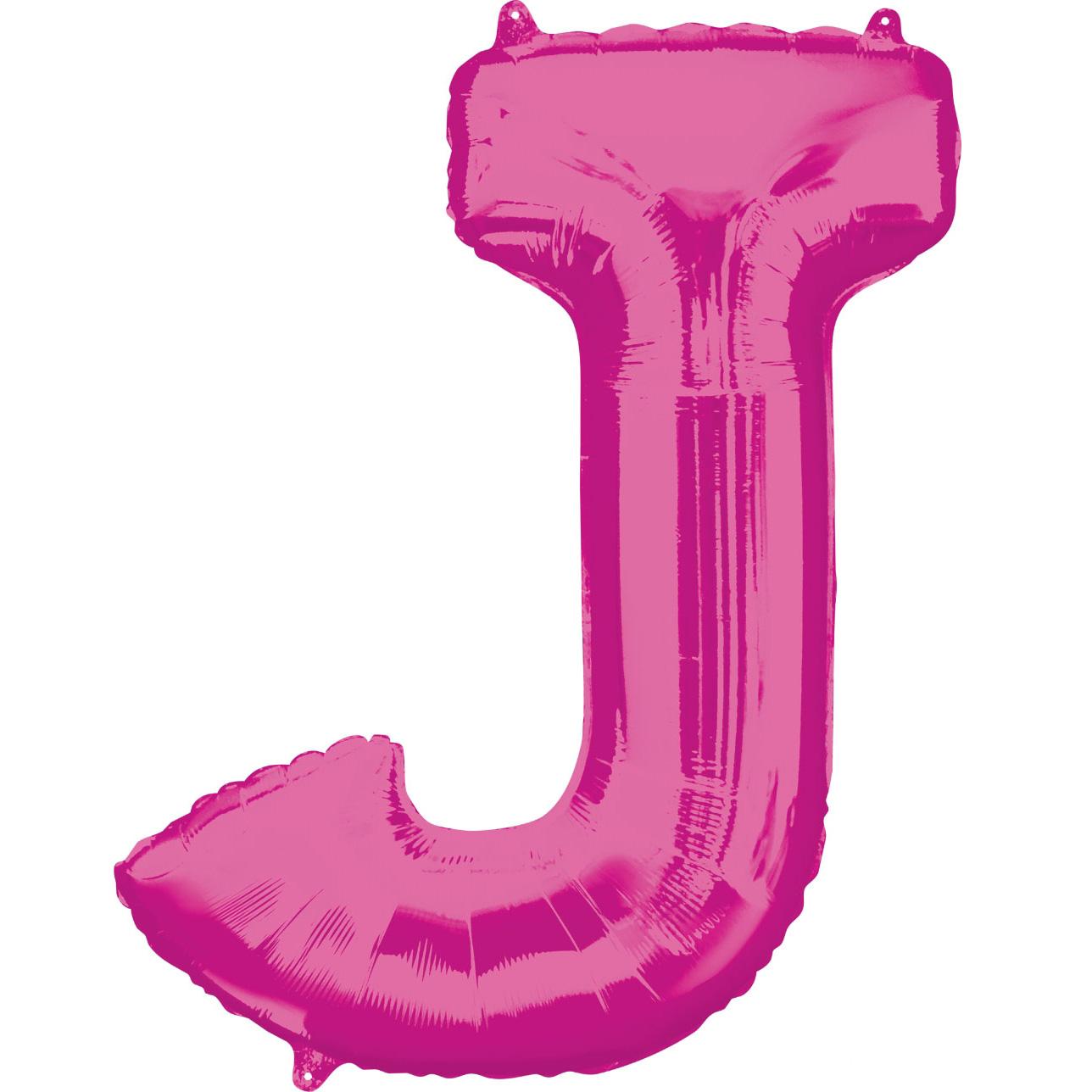 Letter J Pink SuperShape Balloon 58x83cm Balloons & Streamers - Party Centre