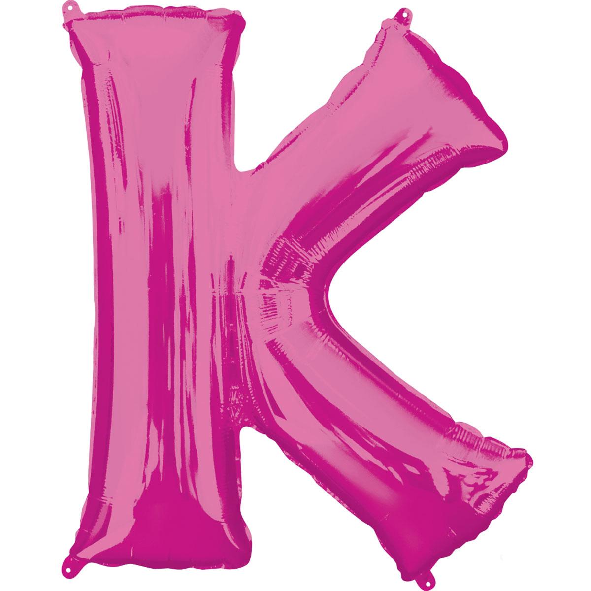 Letter K Pink SuperShape Foil Balloon 53x81cm Balloons & Streamers - Party Centre