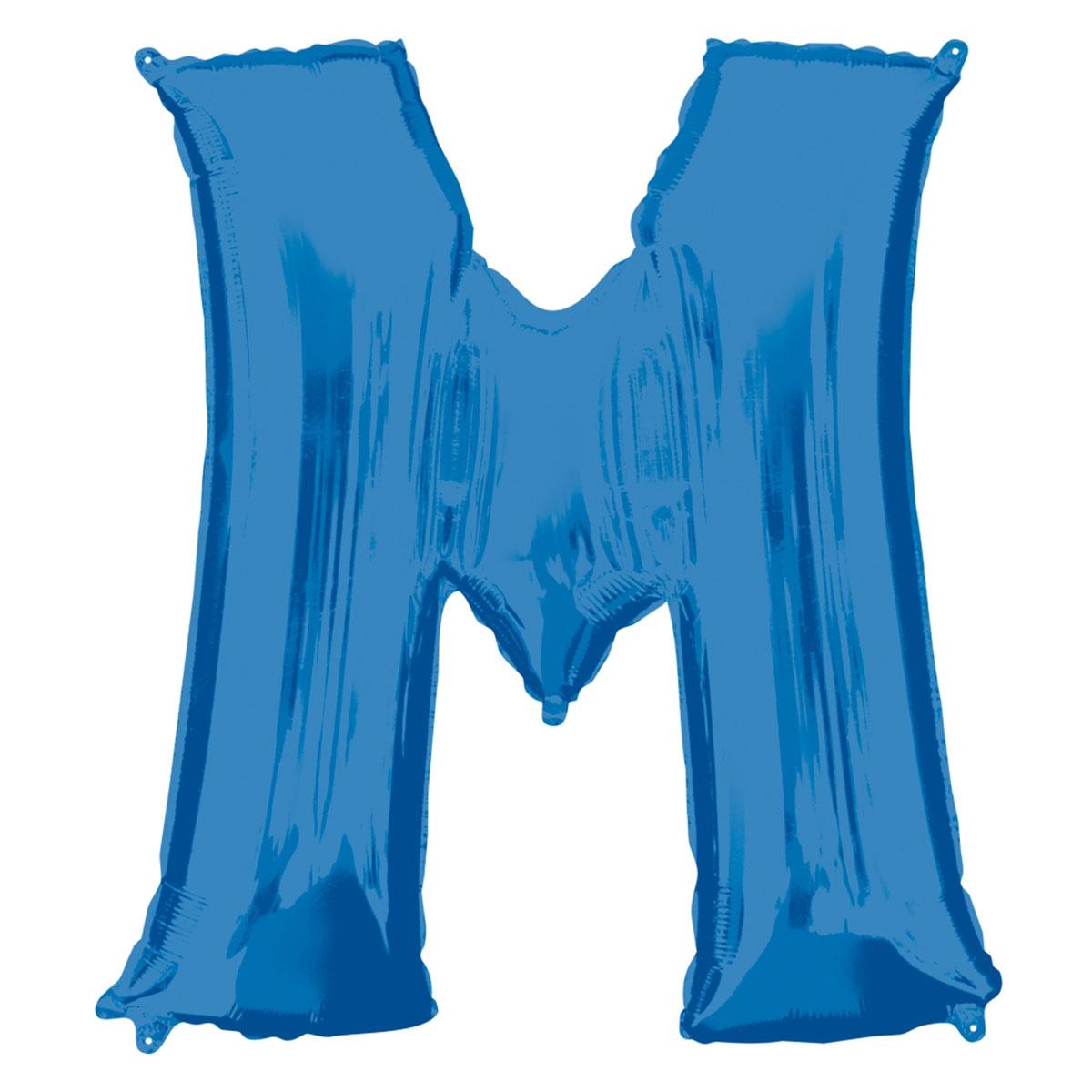 Letter M Blue SuperShape Balloon 82x83cm Balloons & Streamers - Party Centre