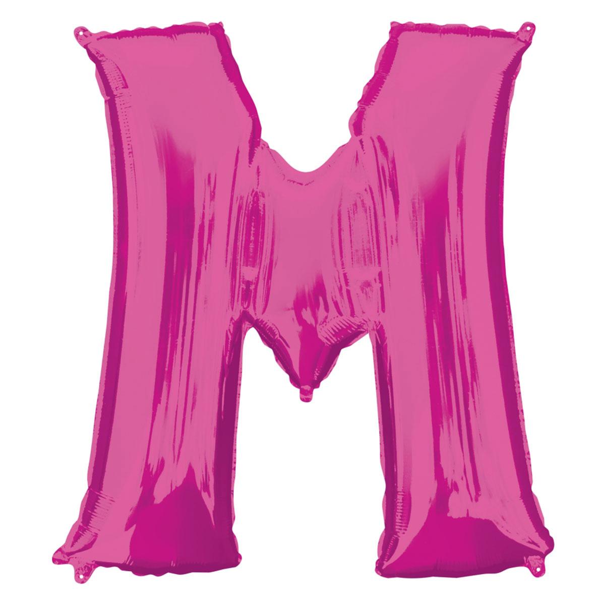 Letter M Pink SuperShape Foil Balloon 53x81cm Balloons & Streamers - Party Centre