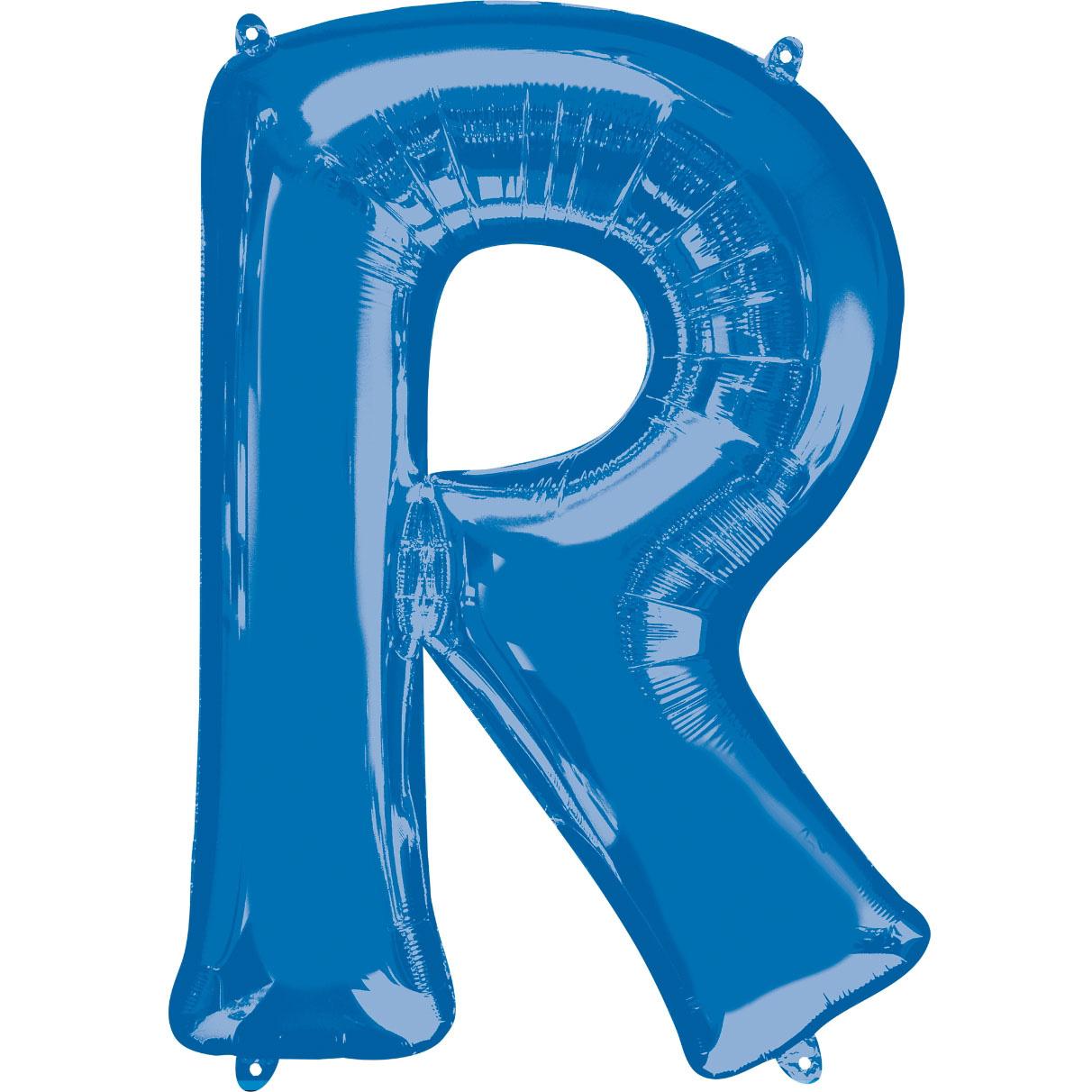 Letter R Blue SuperShape Foil Balloon  53x81cm Balloons & Streamers - Party Centre