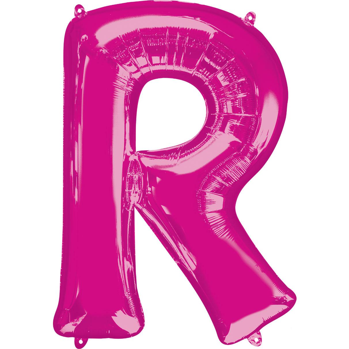 Letter R Pink SuperShape Foil Balloon 53x81cm Balloons & Streamers - Party Centre