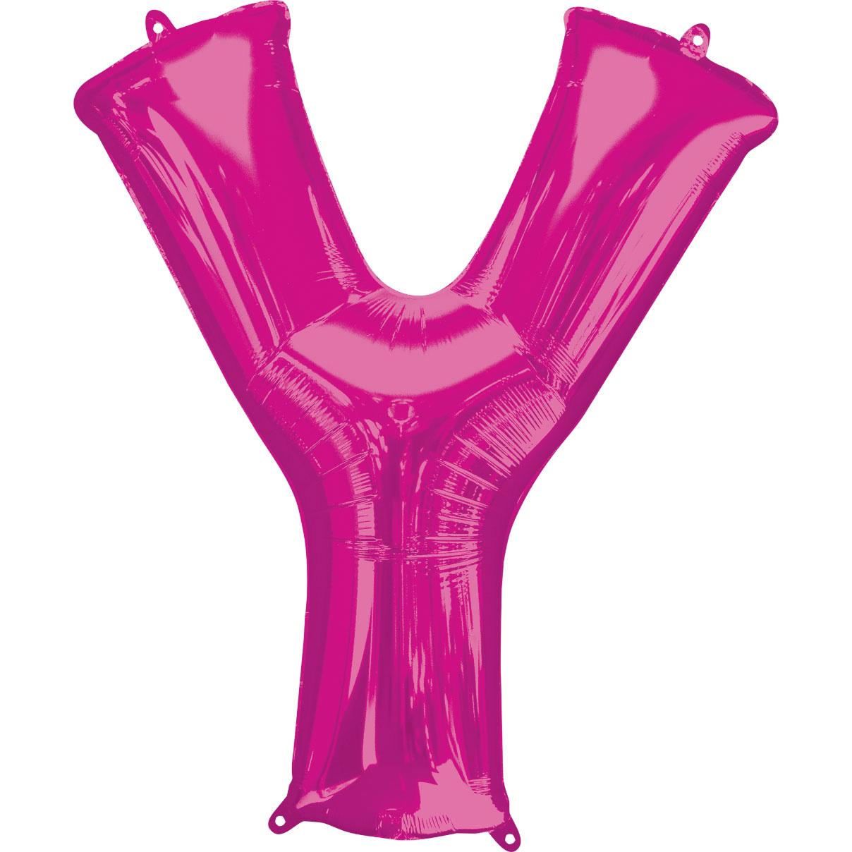 Letter Y Pink SuperShape Foil Balloon 53x81cm Balloons & Streamers - Party Centre