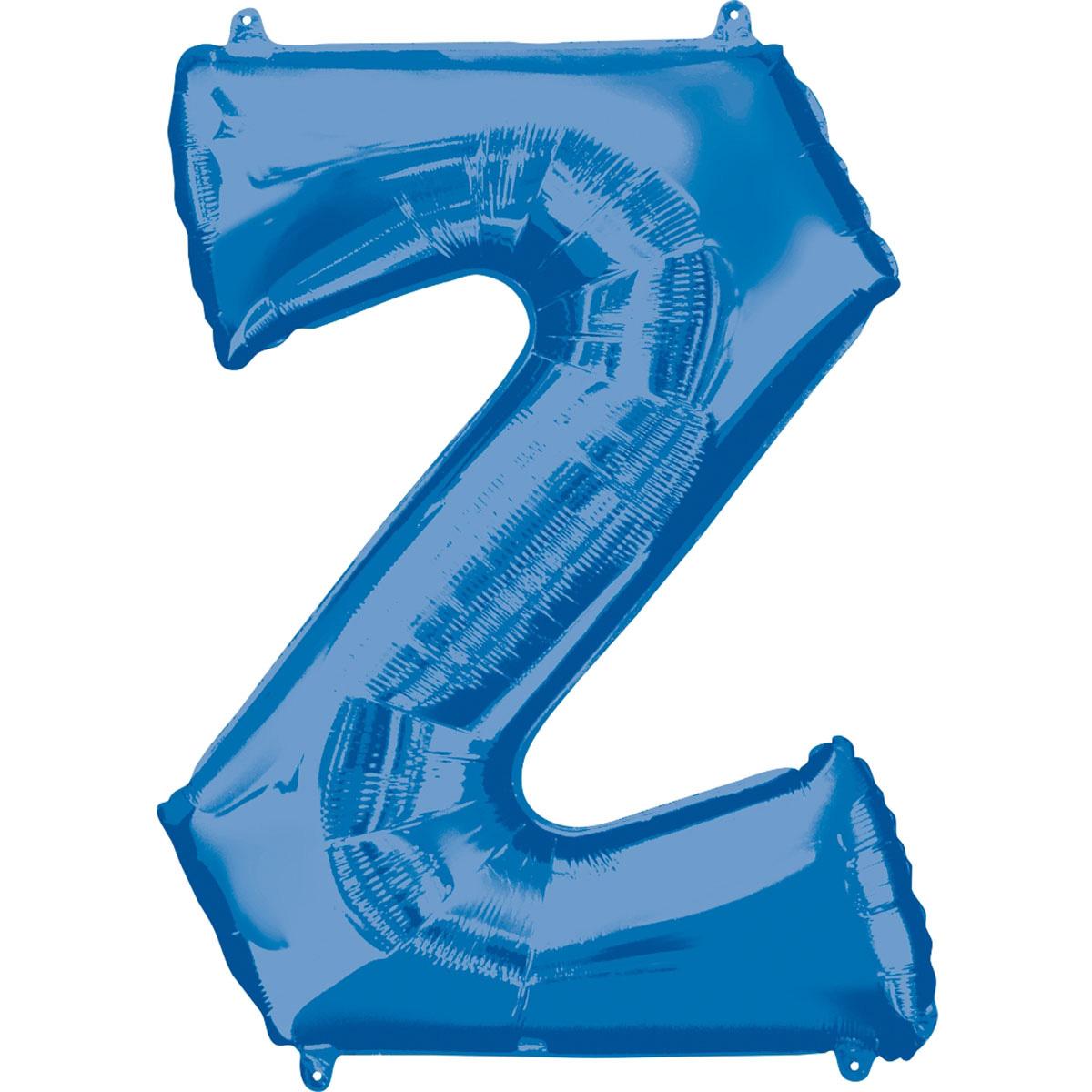 Letter Z Blue SuperShape Foil Balloon 53x81cm Balloons & Streamers - Party Centre