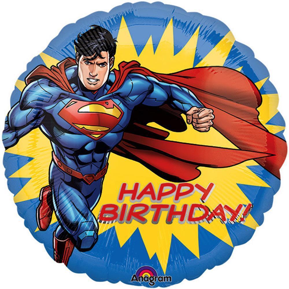 Superman Happy Birthday Foil Balloon 18in Balloons & Streamers - Party Centre