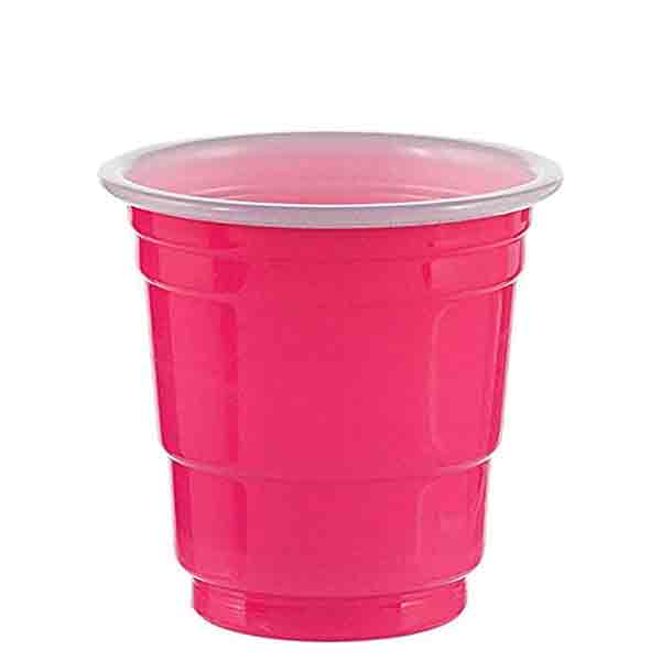 Bright Pink Plastic Shot Glasses 2oz, 30pcs