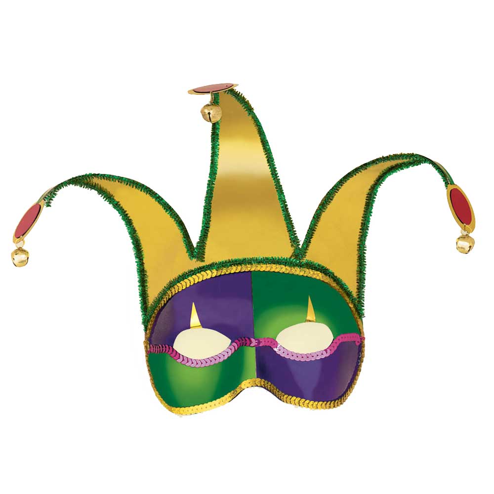 Jester Mask With Bells 12 1/2 x 11 1/2in Costumes & Apparel - Party Centre