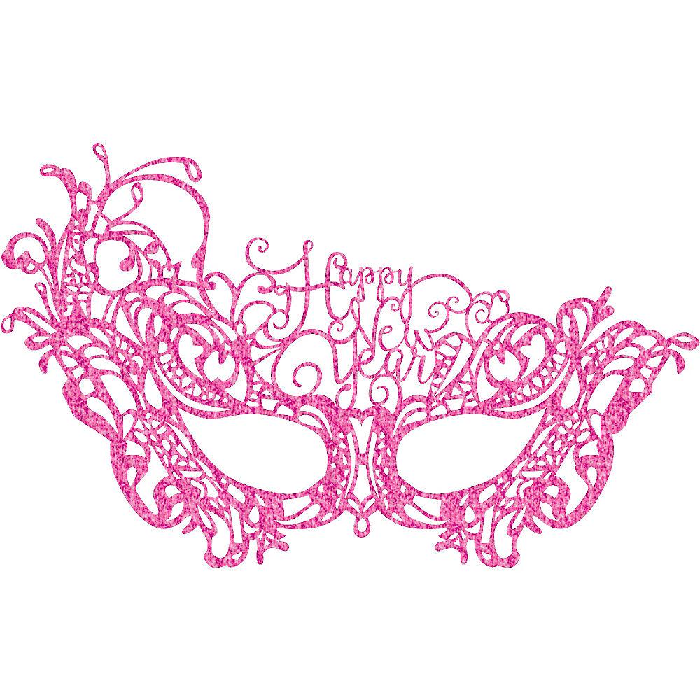 Happy New Year Lace Mask - Pink Costumes & Apparel - Party Centre