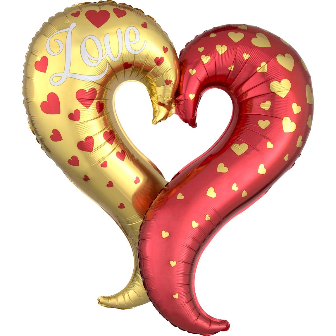 Curvy Heart SuperShape Foil Balloon 73x76cm Balloons & Streamers - Party Centre