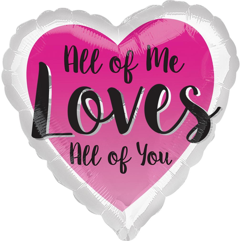 All of Me Loves All of You Foil Balloon 45cm Balloons & Streamers - Party Centre