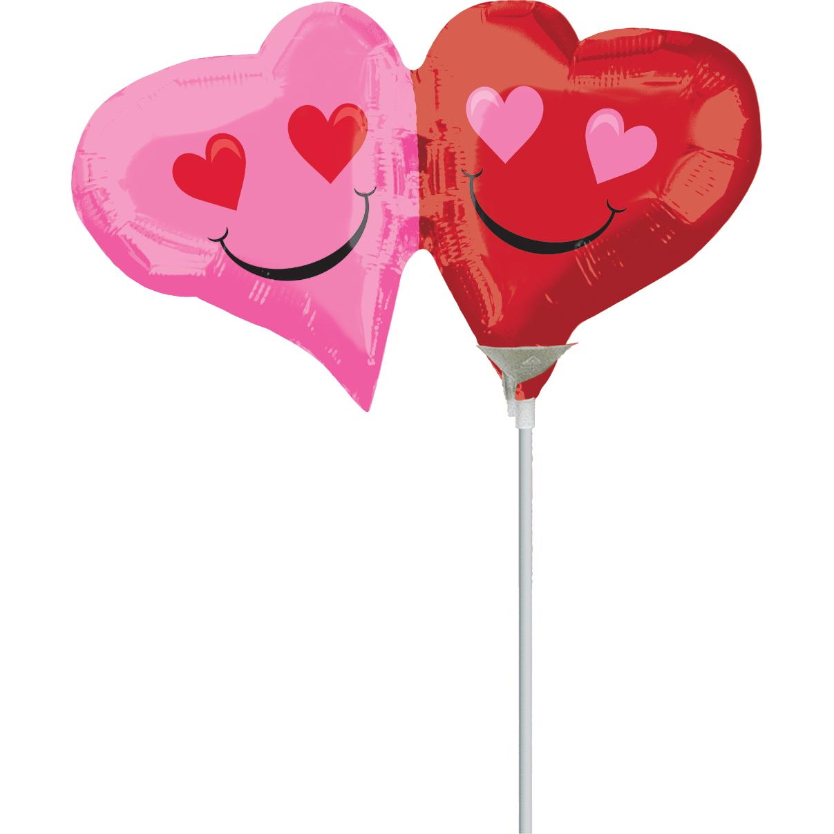 Emoticon Hearts Air-Filled Mini Shape Balloon Balloons & Streamers - Party Centre