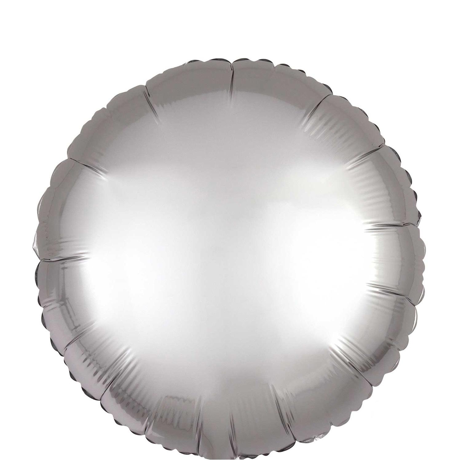 Satin Luxe Platinum Round Foil Balloon 45cm Balloons & Streamers - Party Centre