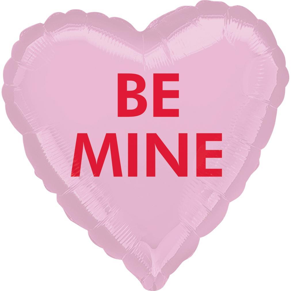 Be Mine Candy Heart Foil Balloon 45cm Balloons & Streamers - Party Centre