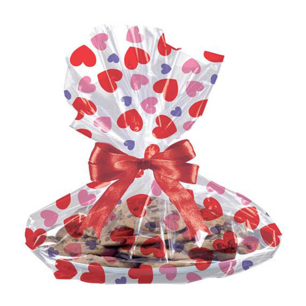 Valentines Day Cello Cookie Bags 6pcs Favours - Party Centre
