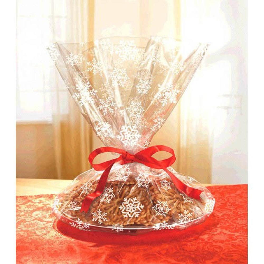 Snowflakes Treat Tray Cello Bags 18in Solid Tableware - Party Centre