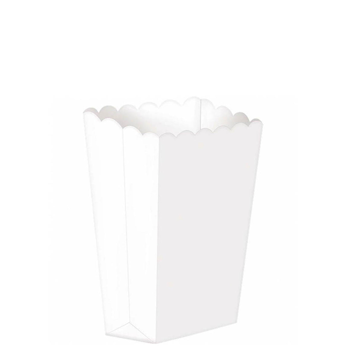 White Small Paper Popcorn Boxes 5pcs Favours - Party Centre