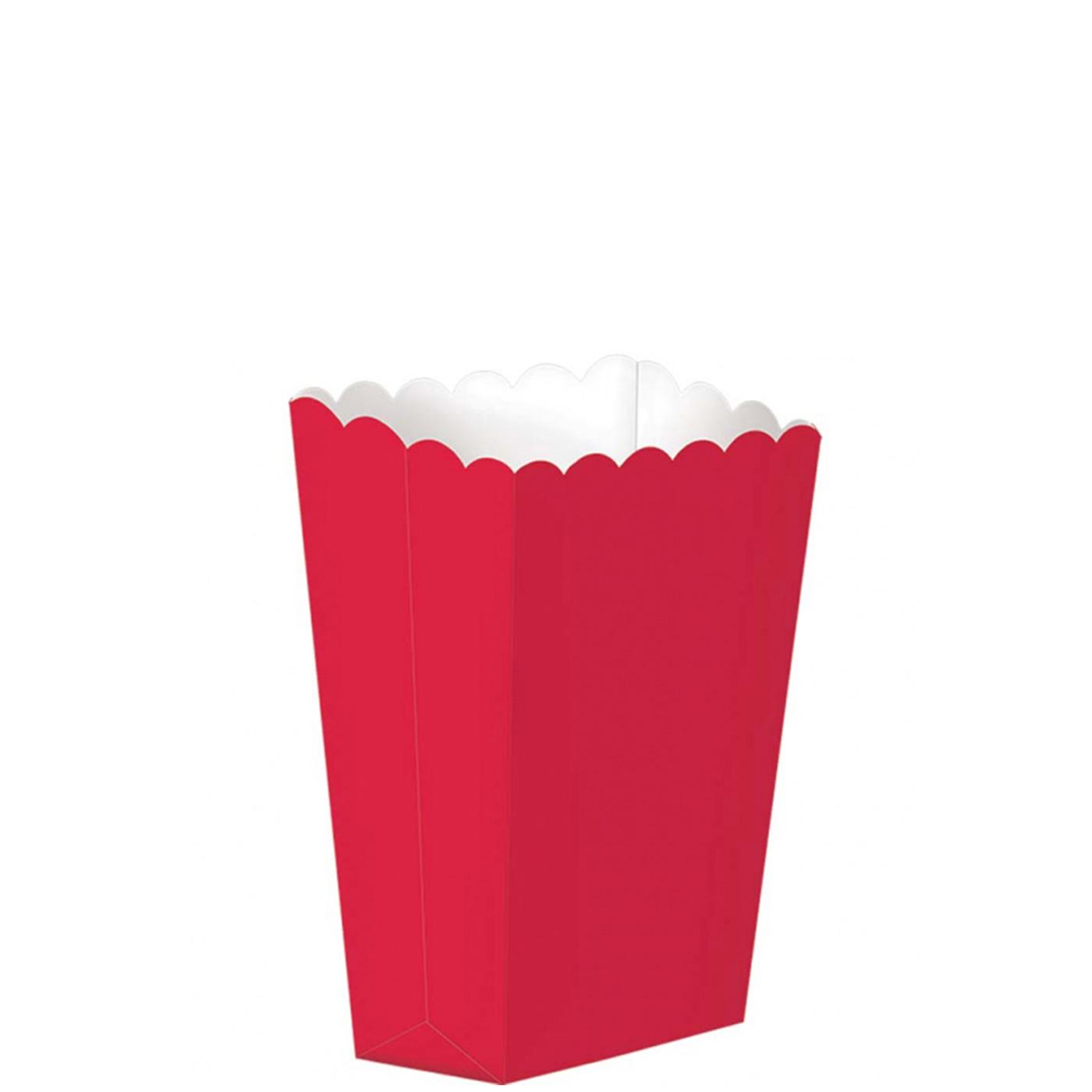 Red Small Paper Popcorn Boxes 5pcs Favours - Party Centre