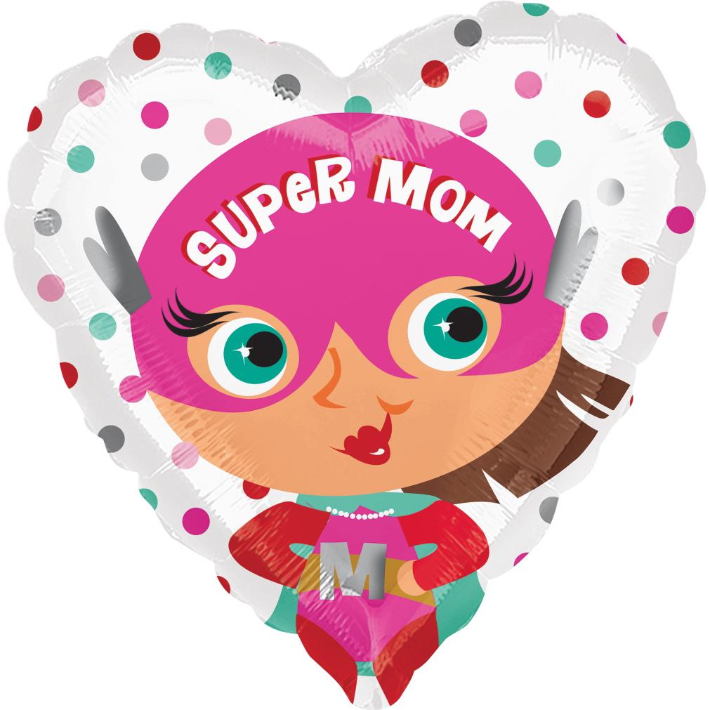 Super Mom Foil Balloon 45cm Balloons & Streamers - Party Centre