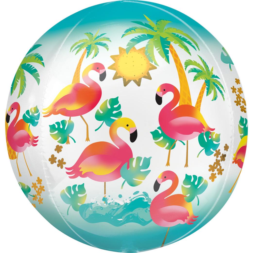 Let's Flamingle Orbz Balloon 38cm Balloons & Streamers - Party Centre