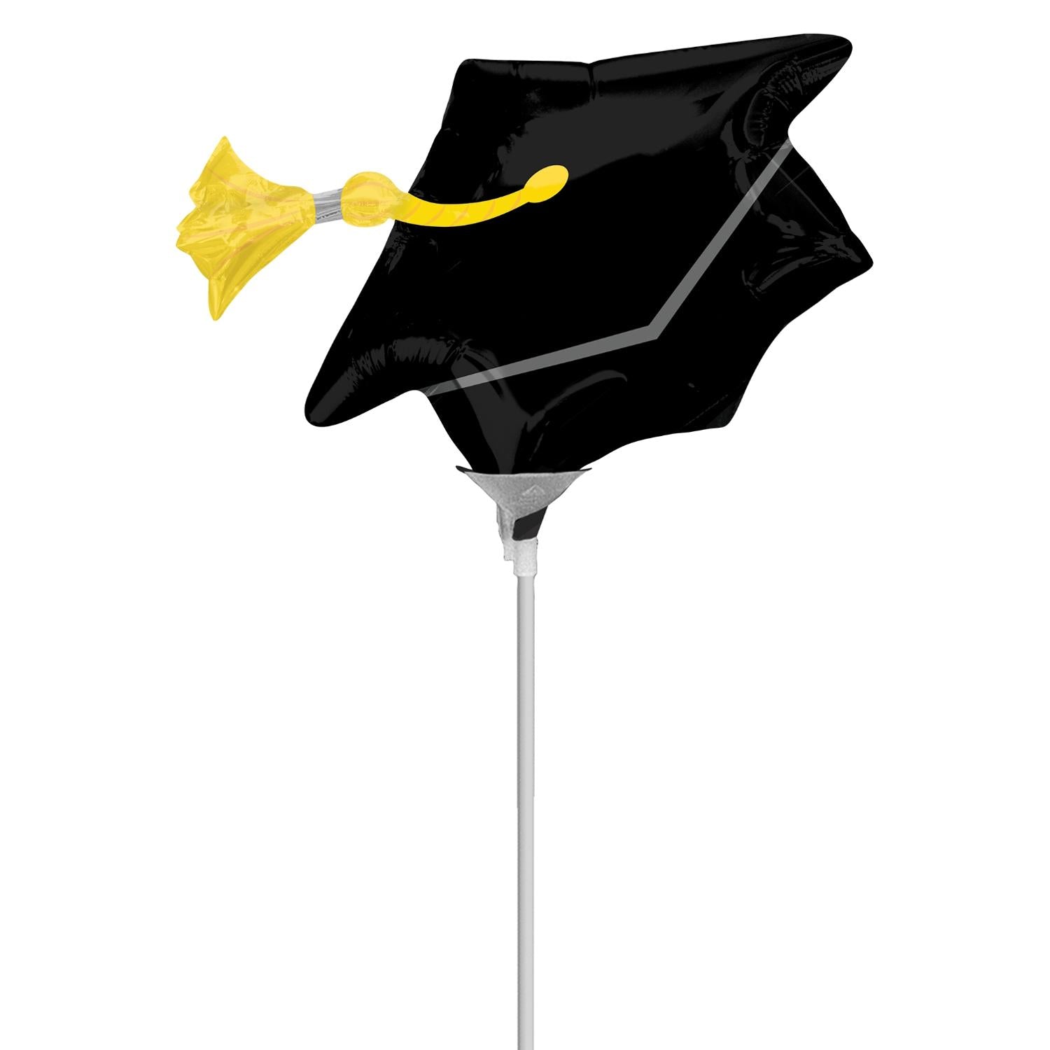Black Grad Cap Mini Shape Foil Balloon Balloons & Streamers - Party Centre