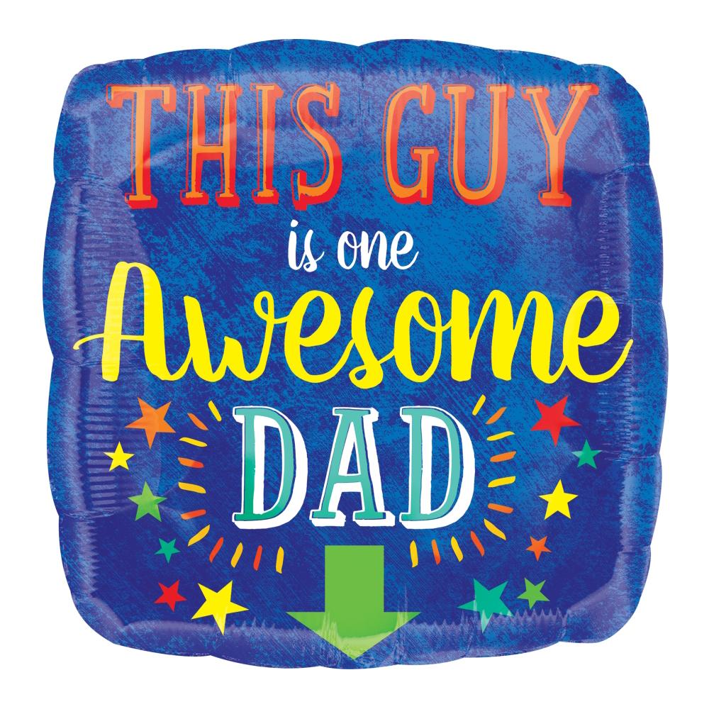 Awesome Dad Foil Balloon 45cm Balloons & Streamers - Party Centre