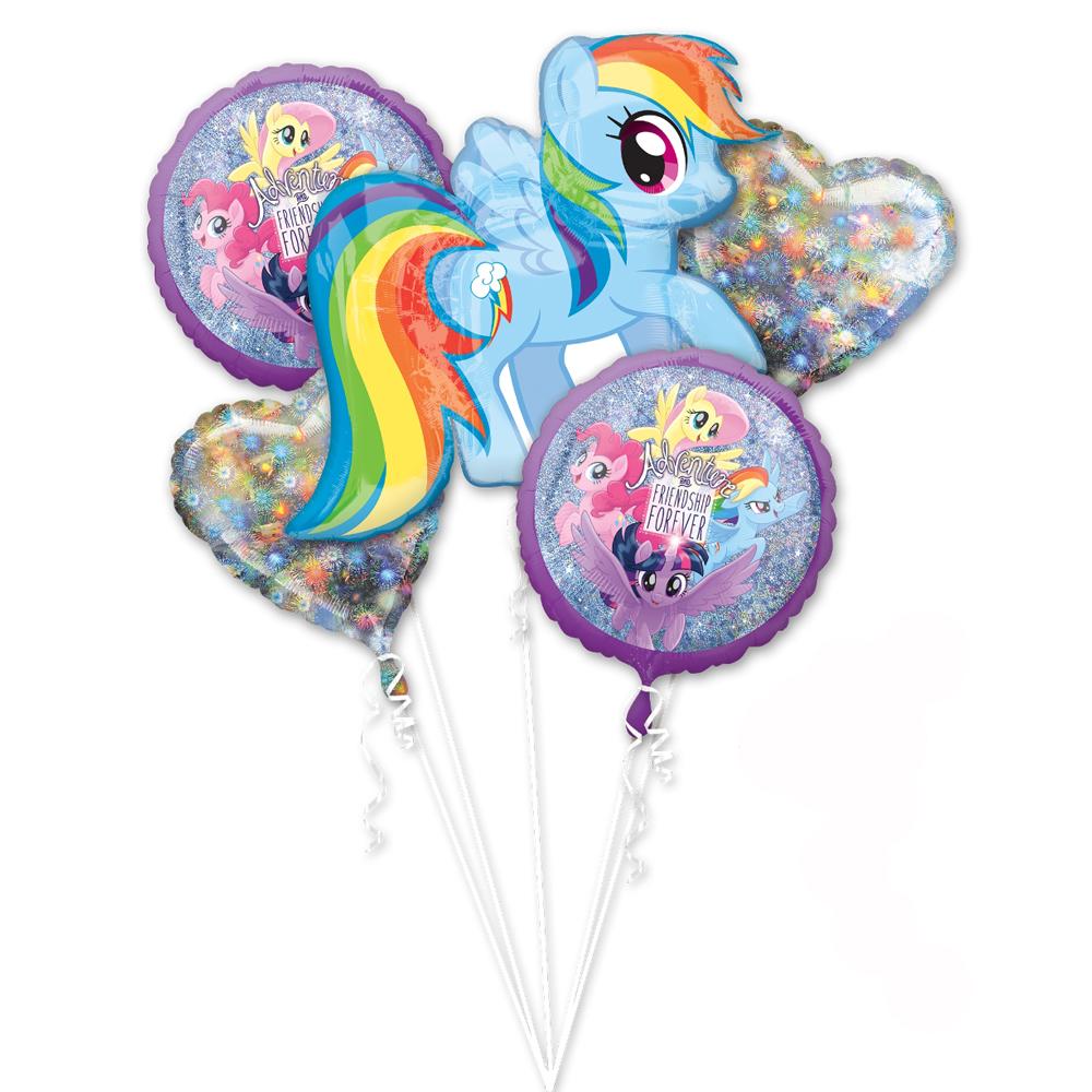 My Little Pony Friendship Adventure Balloon Bouquet 5pcs Balloons & Streamers - Party Centre