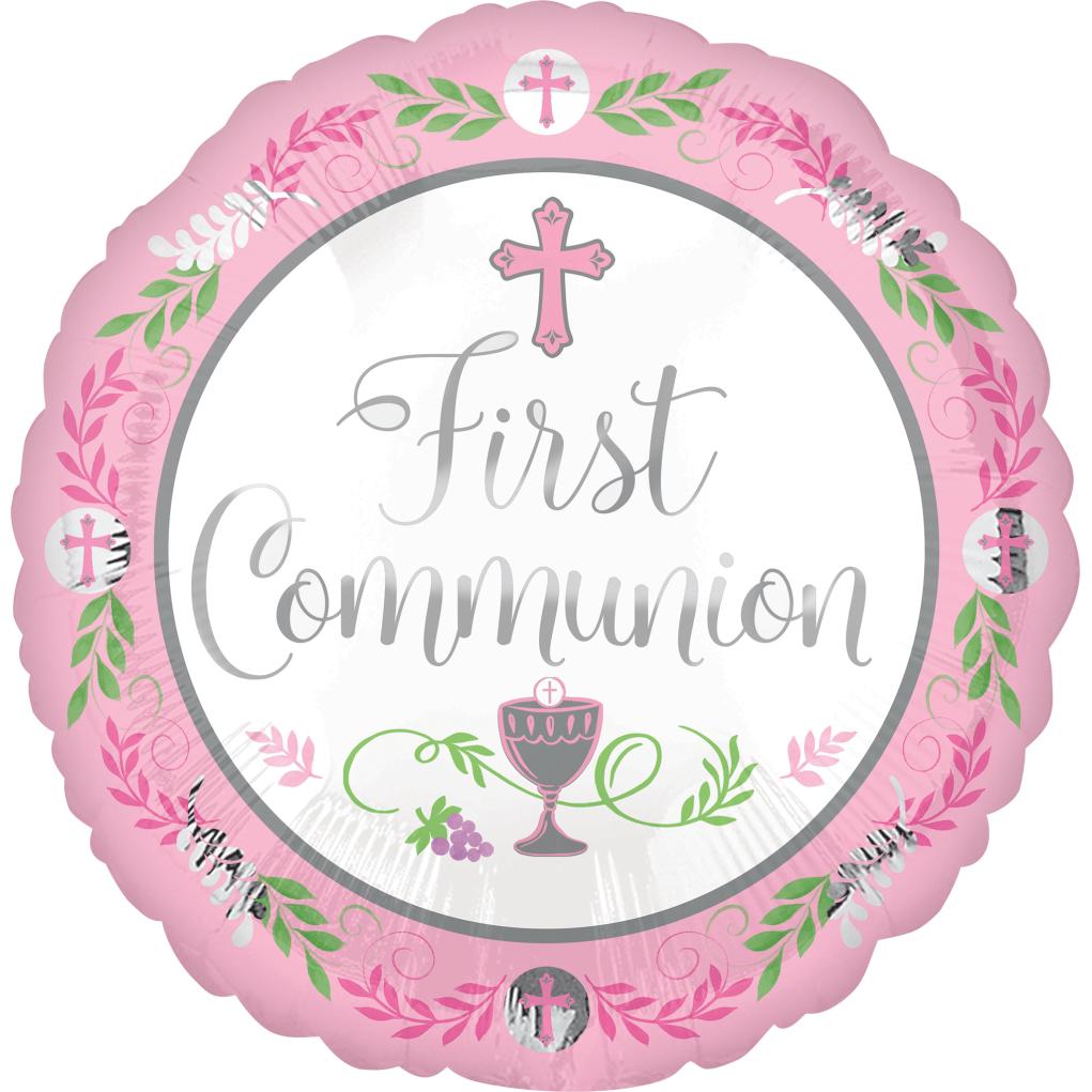 Communion Day Girl Foil Balloon 45cm Balloons & Streamers - Party Centre