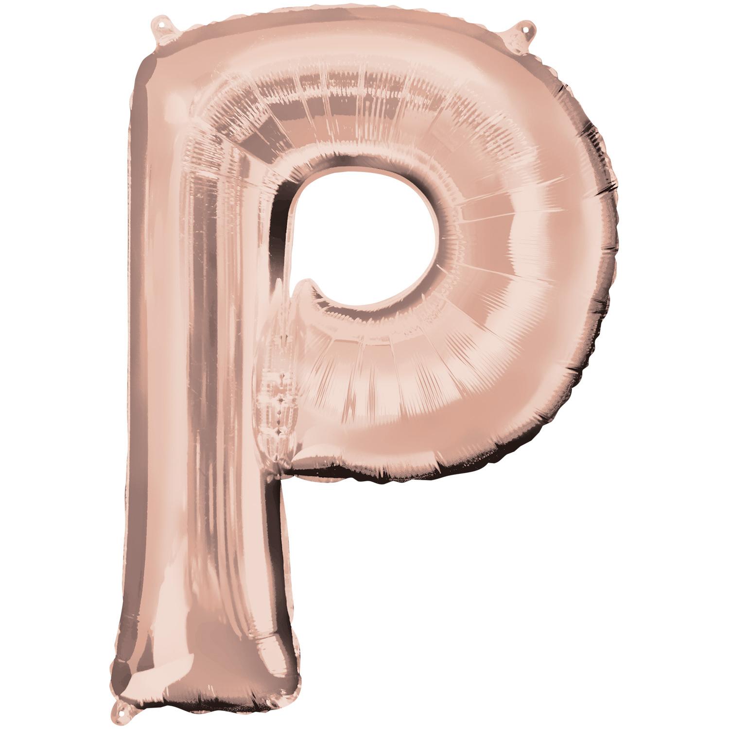 Rose Gold Letter P Mini Shape Foil Balloon 40cm Balloons & Streamers - Party Centre
