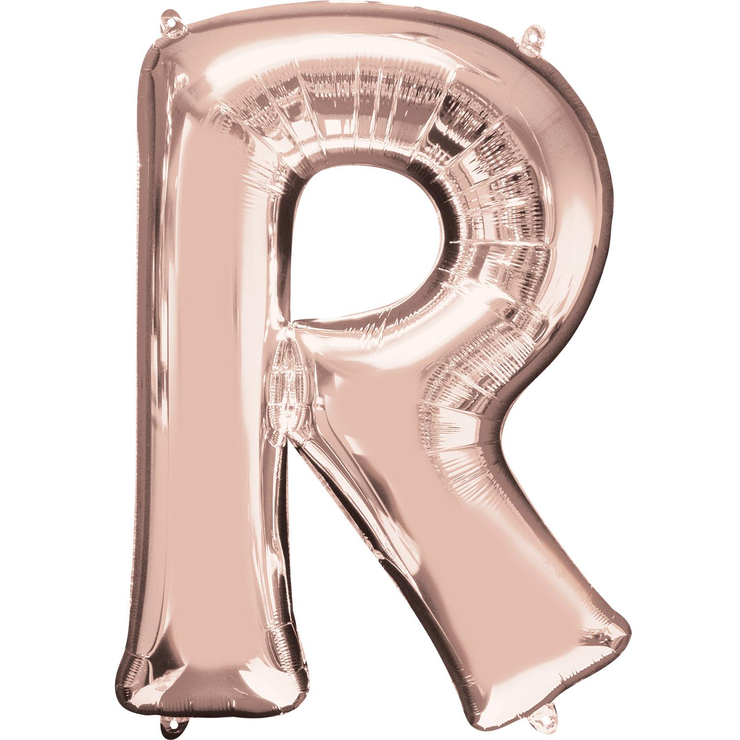 Rose Gold Letter R Mini Shape Foil Balloon 40cm Balloons & Streamers - Party Centre