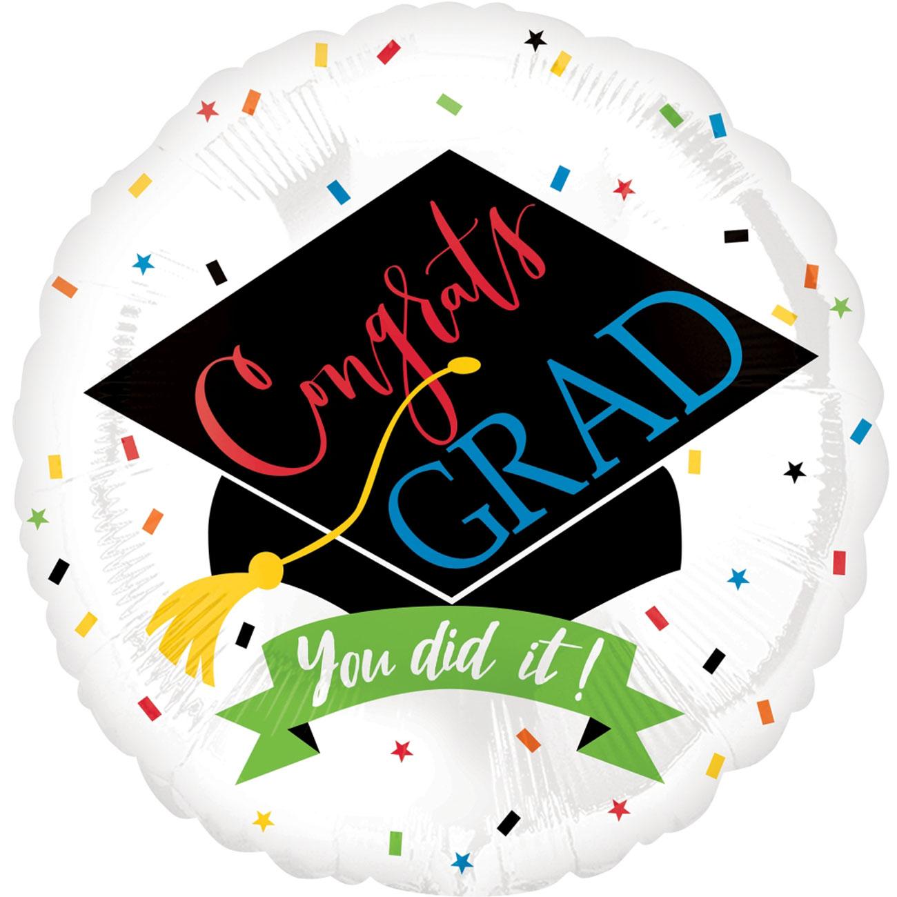 100% Done Graduation Foil Balloon 45cm Balloons & Streamers - Party Centre
