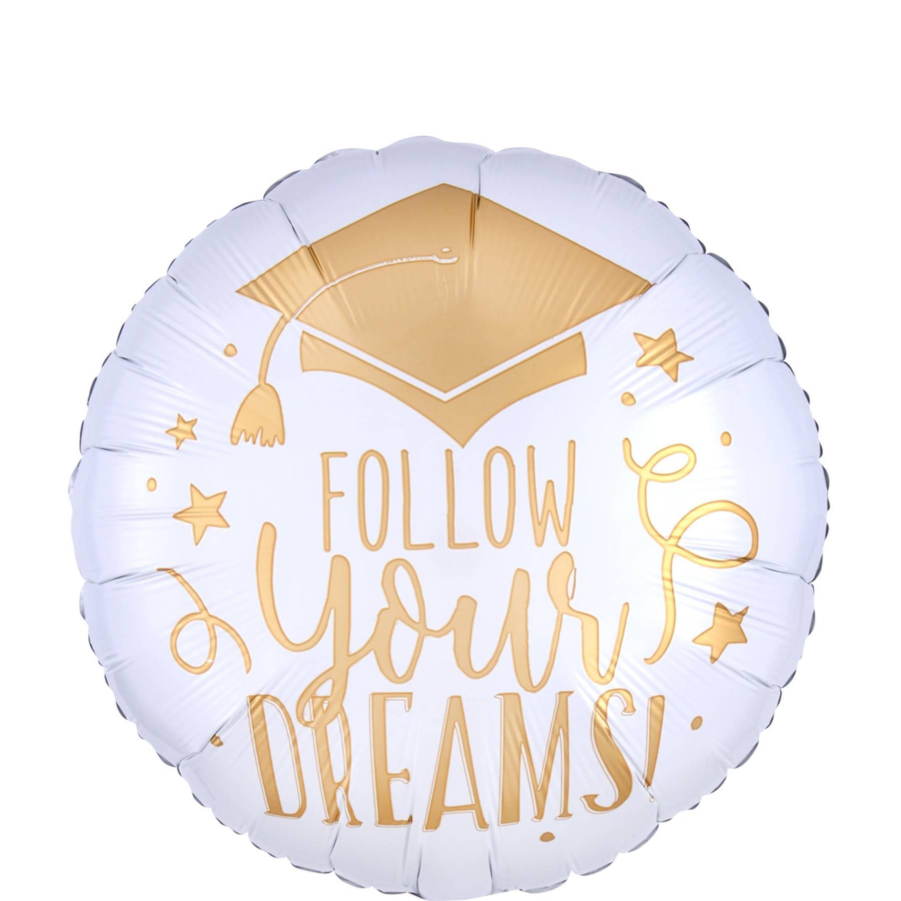 Follow Your Dreams Graduation Foil Balloon 45cm Balloons & Streamers - Party Centre