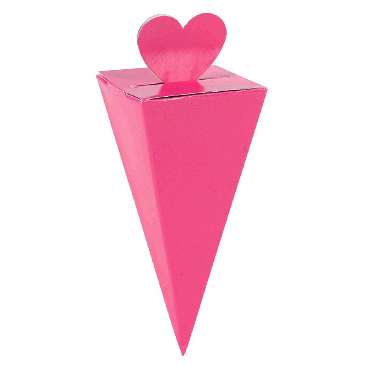 Bright Pink Cone Favor Boxes 50pcs Favours - Party Centre