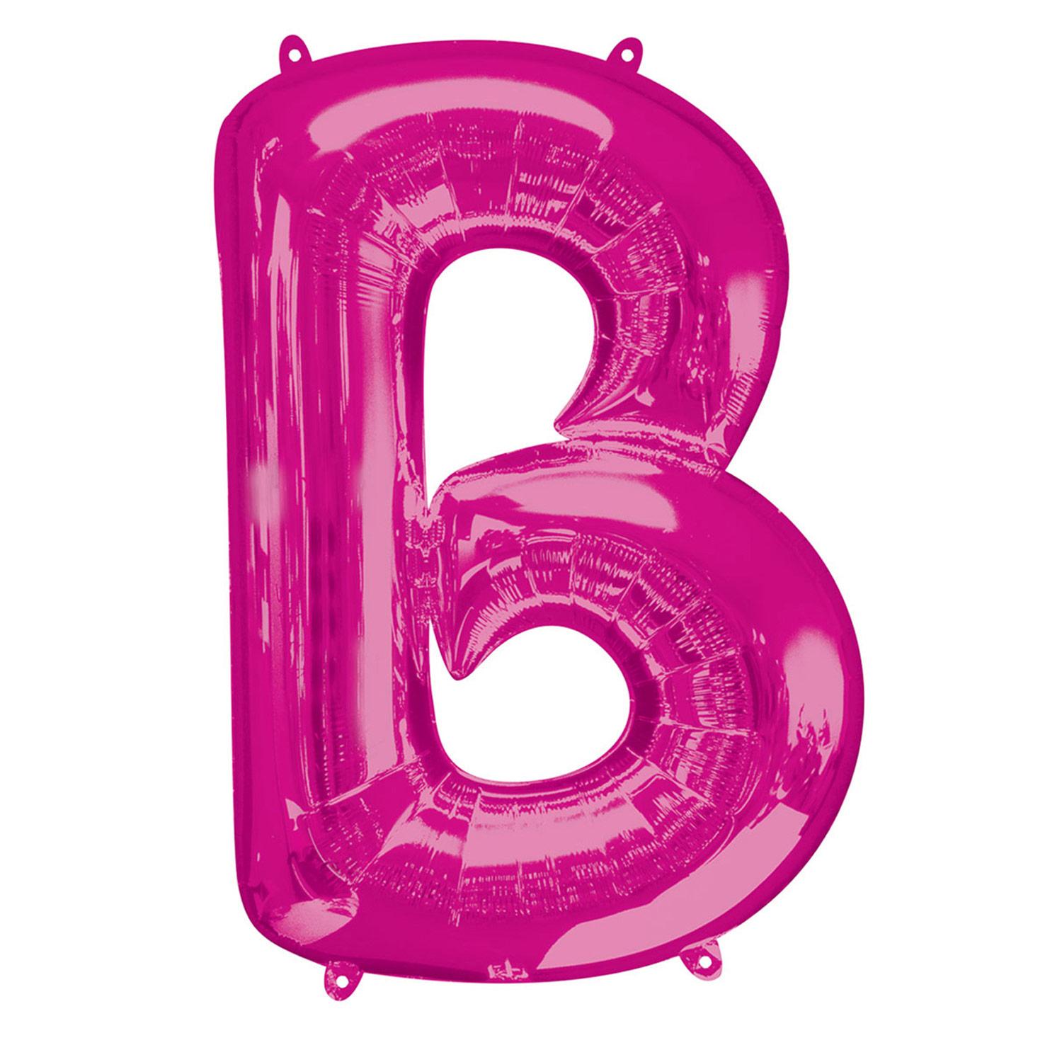 Pink Letter B Mini Shape Foil Balloon 40cm Balloons & Streamers - Party Centre