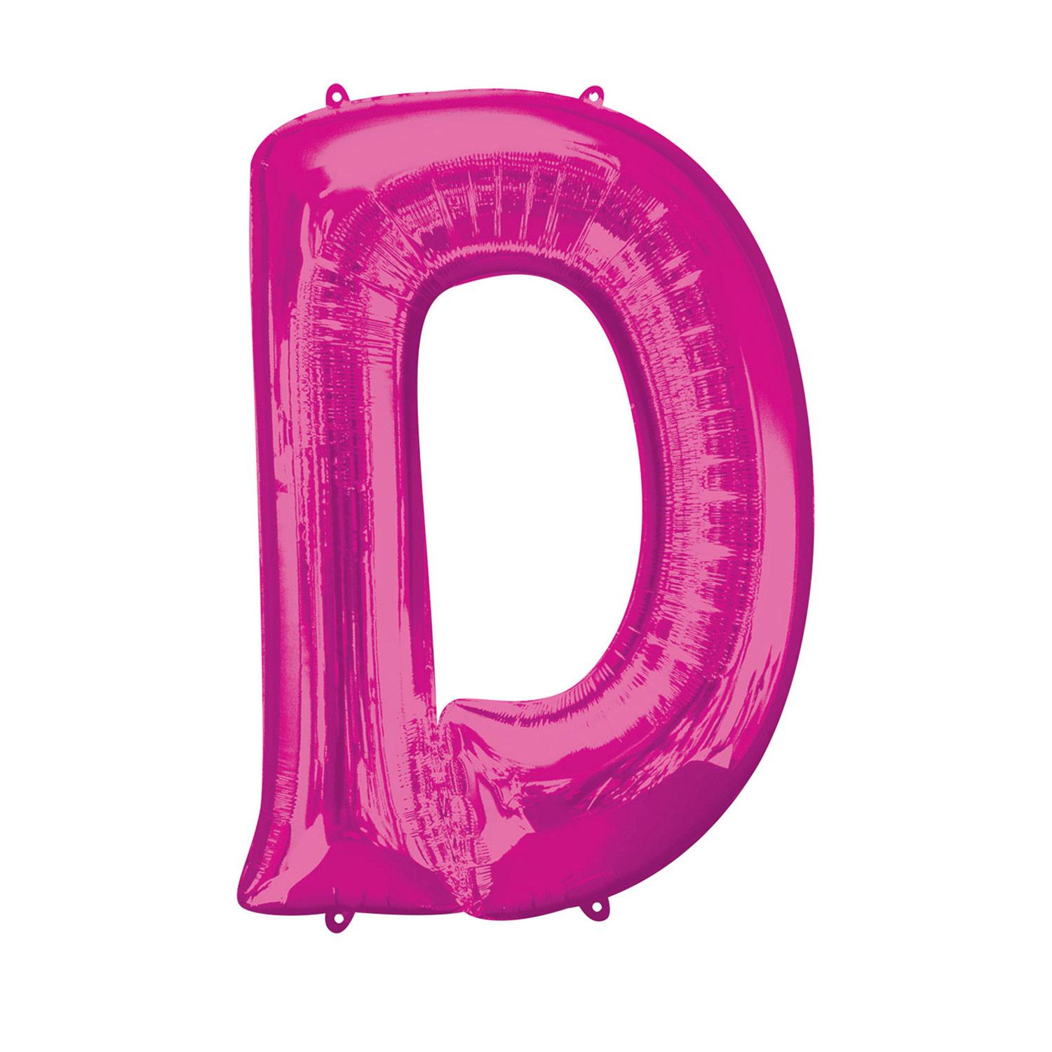 Pink Letter D Mini Shape Foil Balloon 40cm Balloons & Streamers - Party Centre
