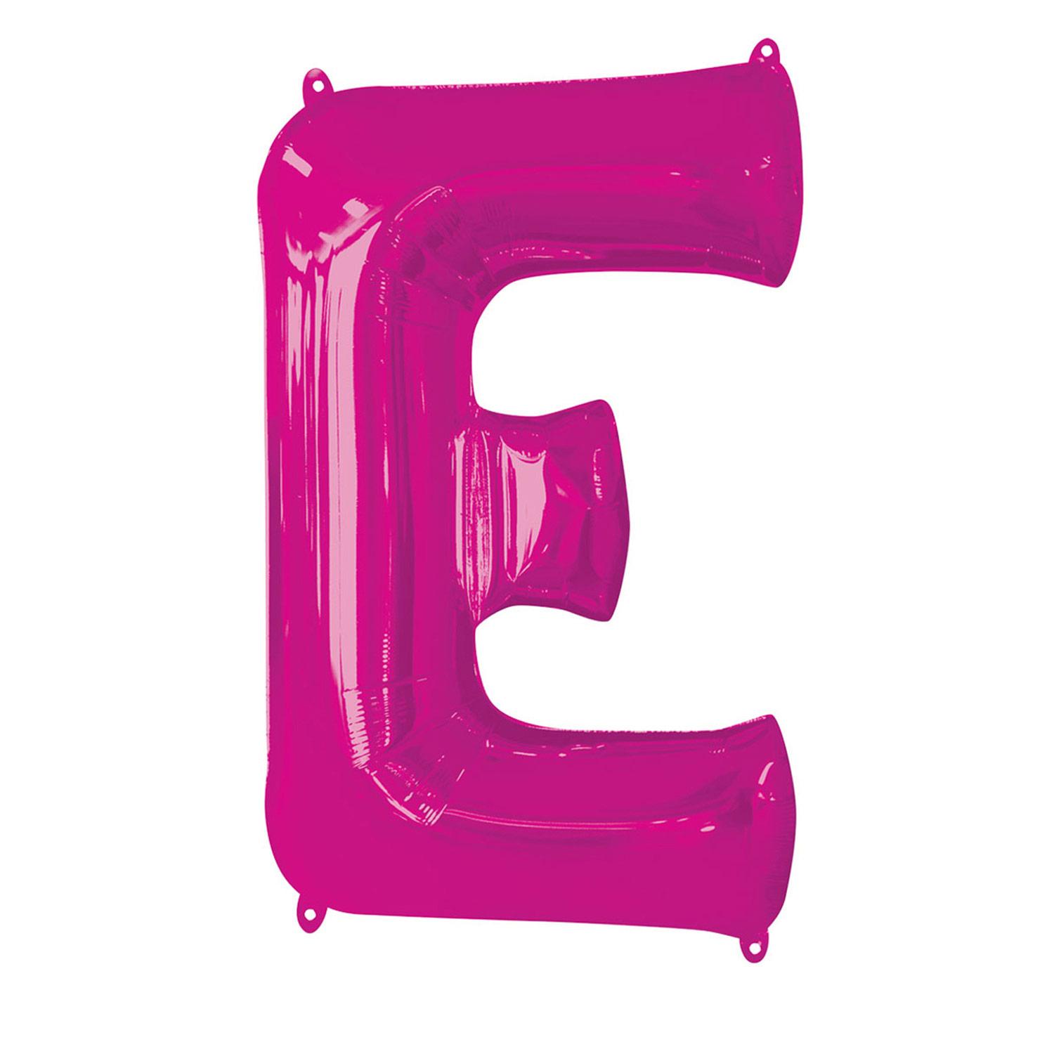 Pink Letter E Mini Shape Foil Balloon 40cm Balloons & Streamers - Party Centre