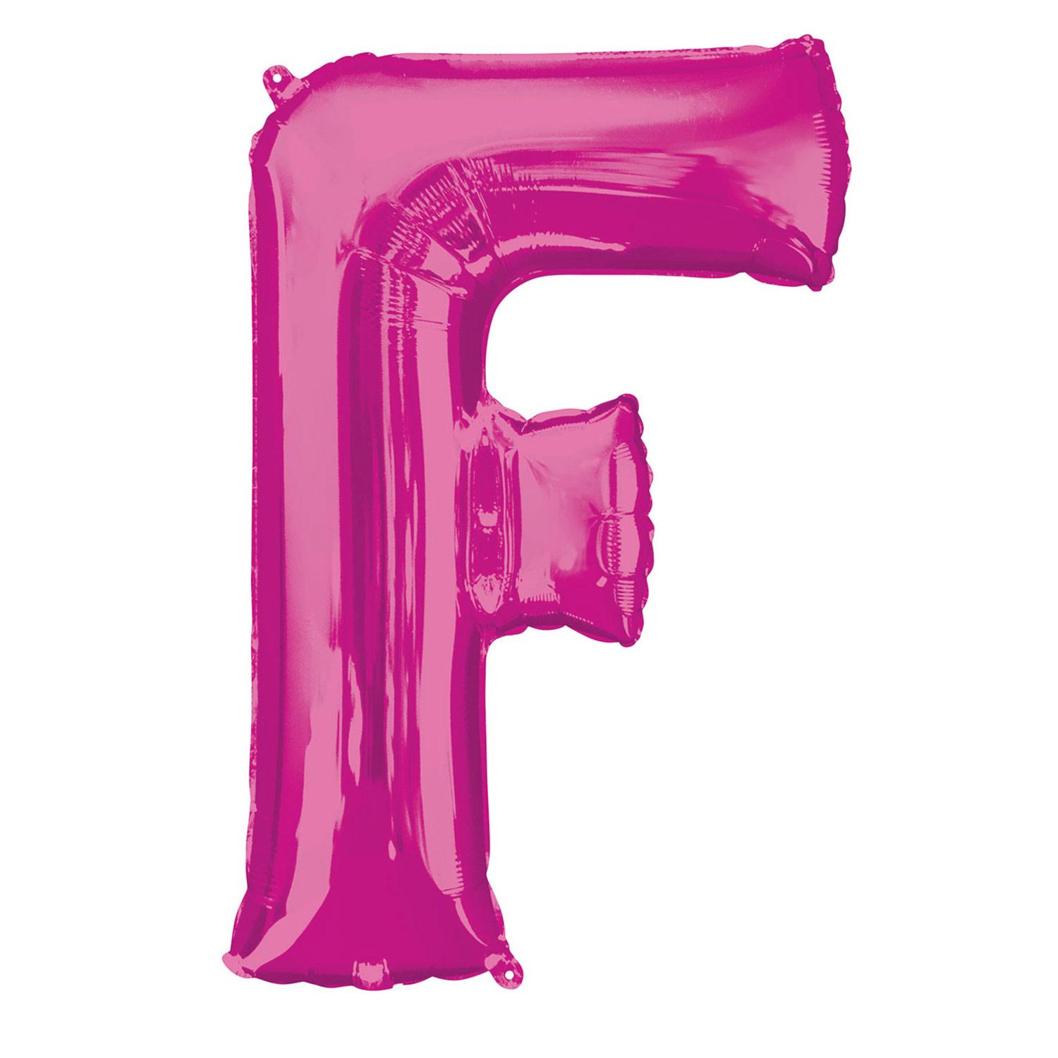 Pink Letter F Mini Shape Foil Balloon 40cm Balloons & Streamers - Party Centre