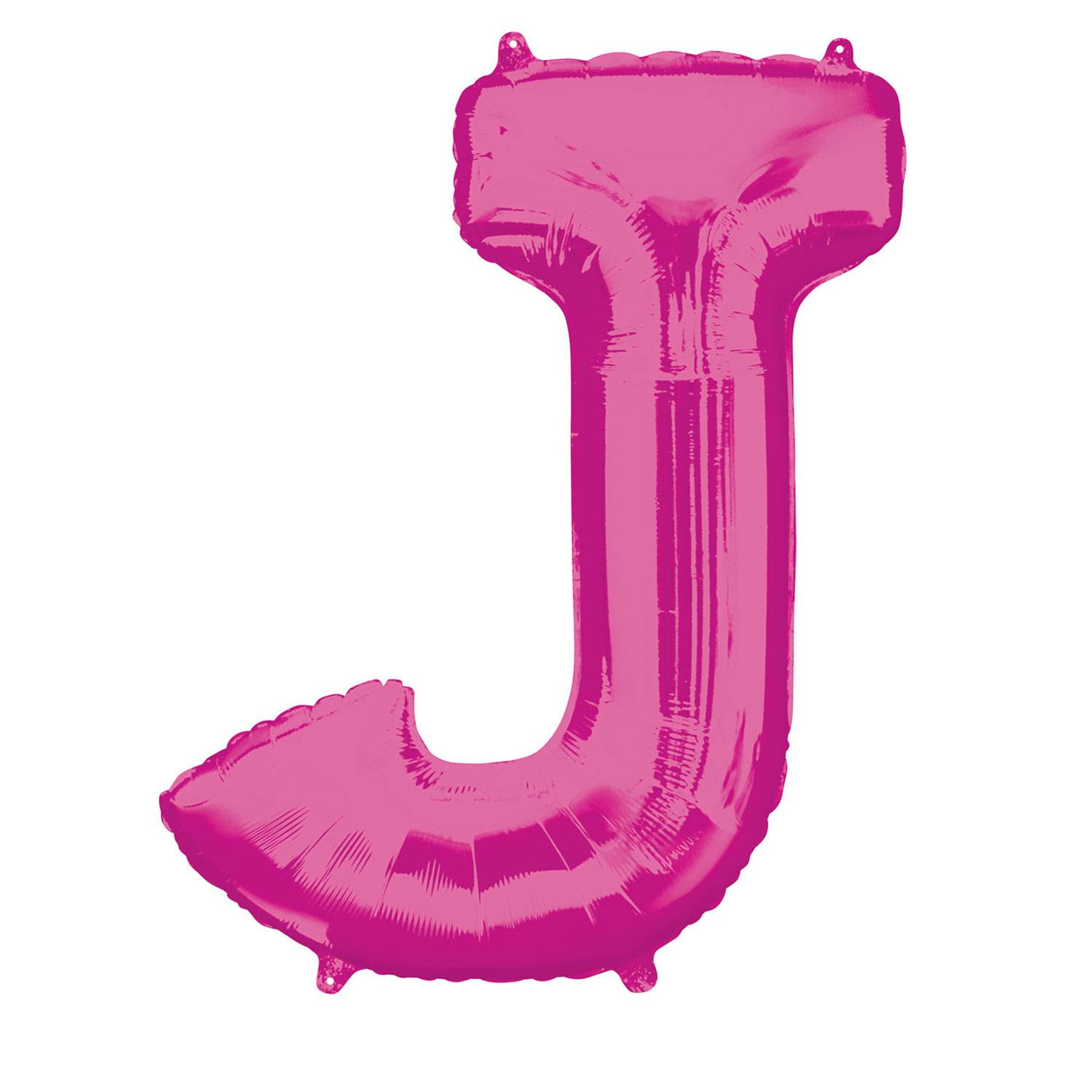 Pink Letter J Mini Shape Foil Balloon 40cm Balloons & Streamers - Party Centre