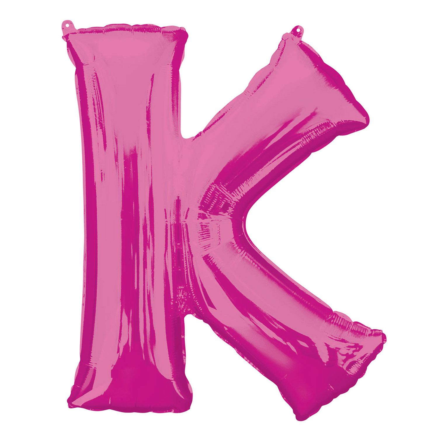Pink Letter K Mini Shape Foil Balloon 40cm Balloons & Streamers - Party Centre