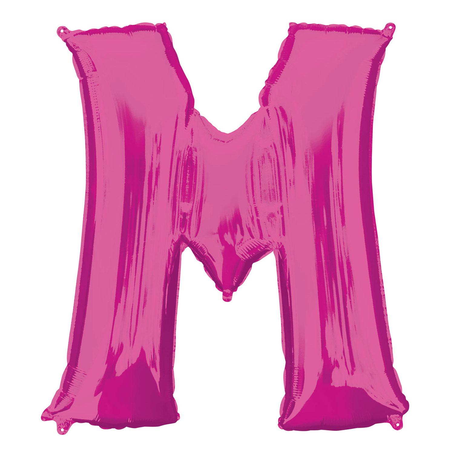 Pink Letter M Mini Shape Foil Balloon 40cm Balloons & Streamers - Party Centre
