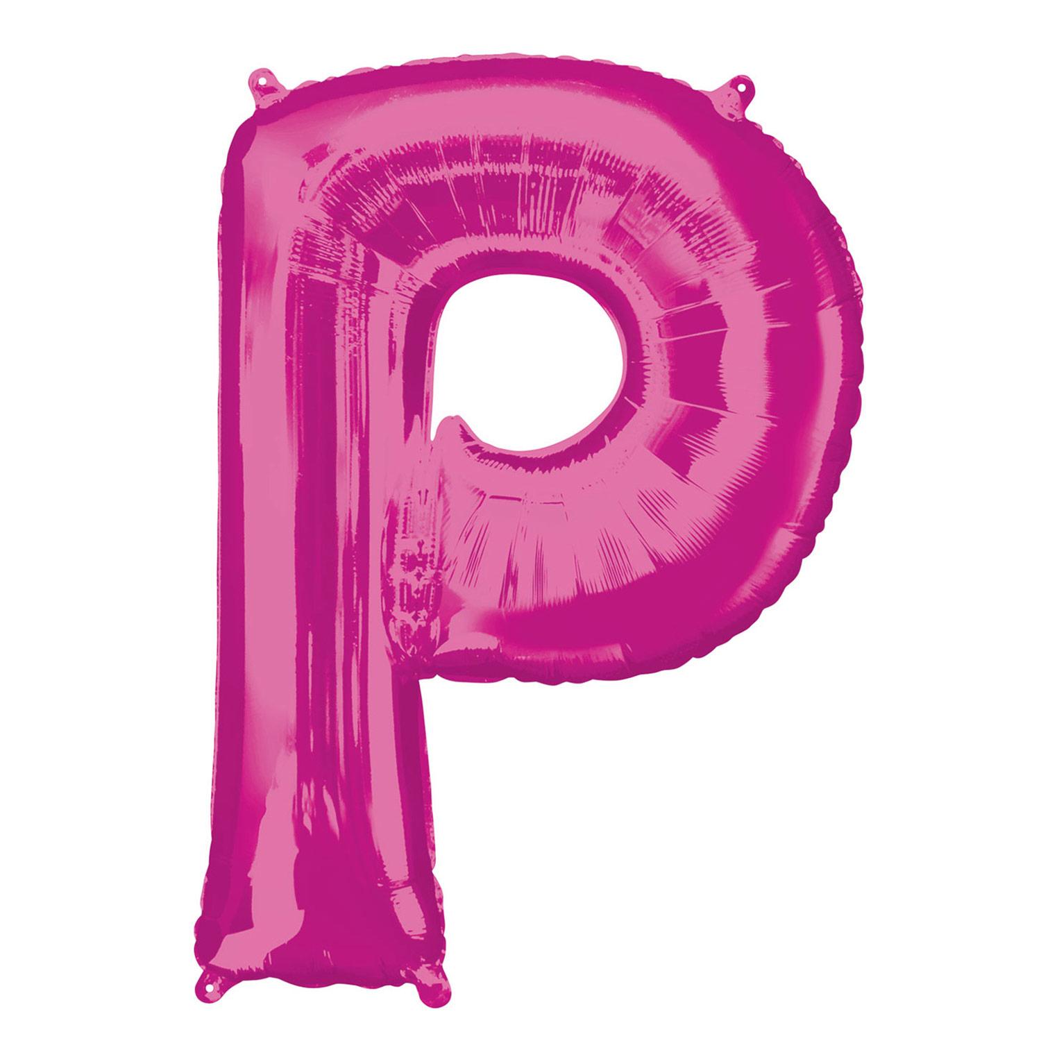 Pink Letter P Mini Shape Foil Balloon 40cm Balloons & Streamers - Party Centre