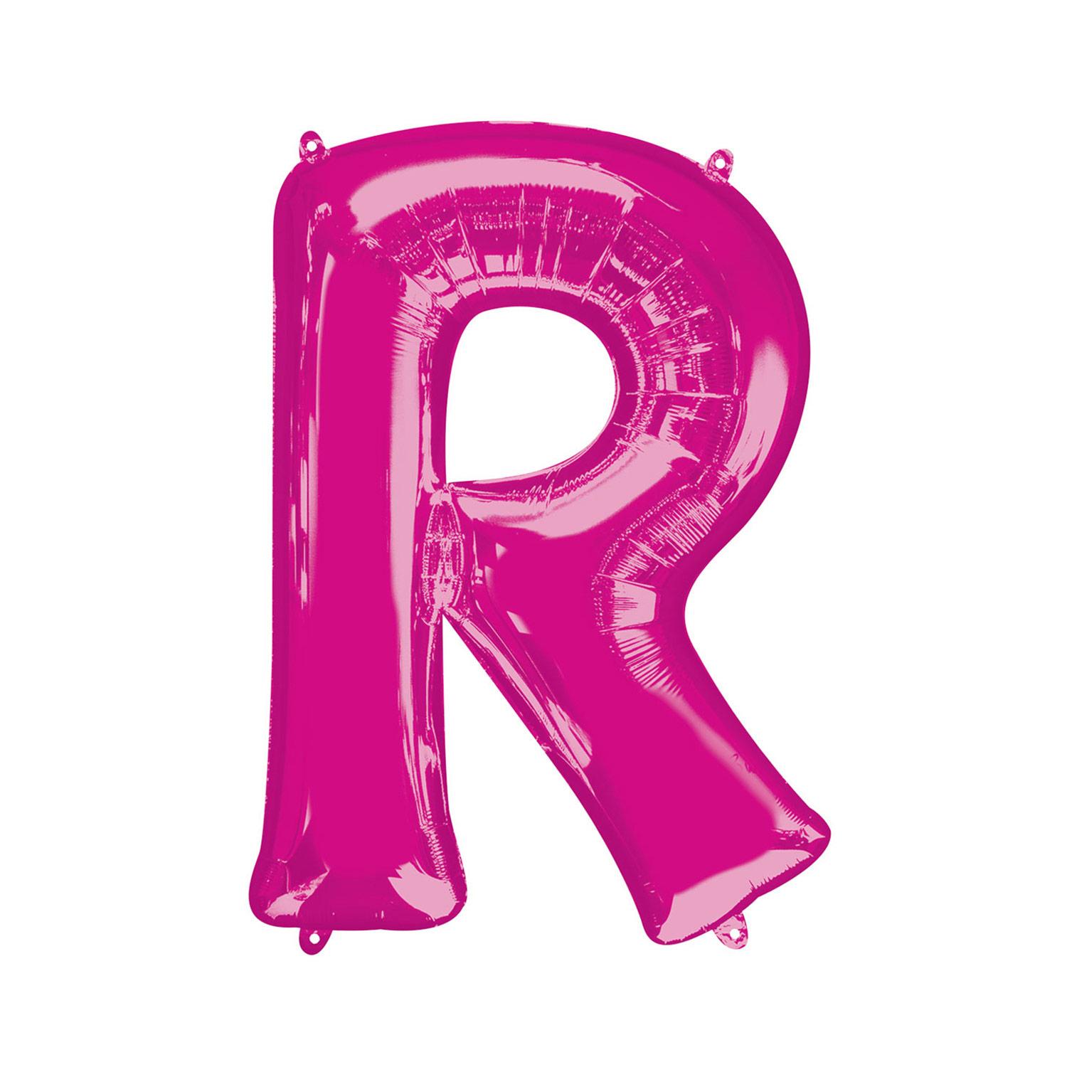 Pink Letter R Mini Shape Foil Balloon 40cm Balloons & Streamers - Party Centre
