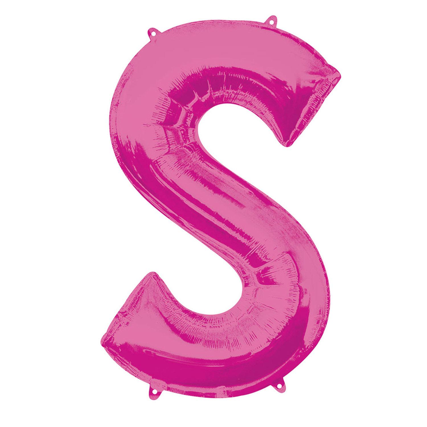 Pink Letter S Mini Shape Foil Balloon 40cm Balloons & Streamers - Party Centre