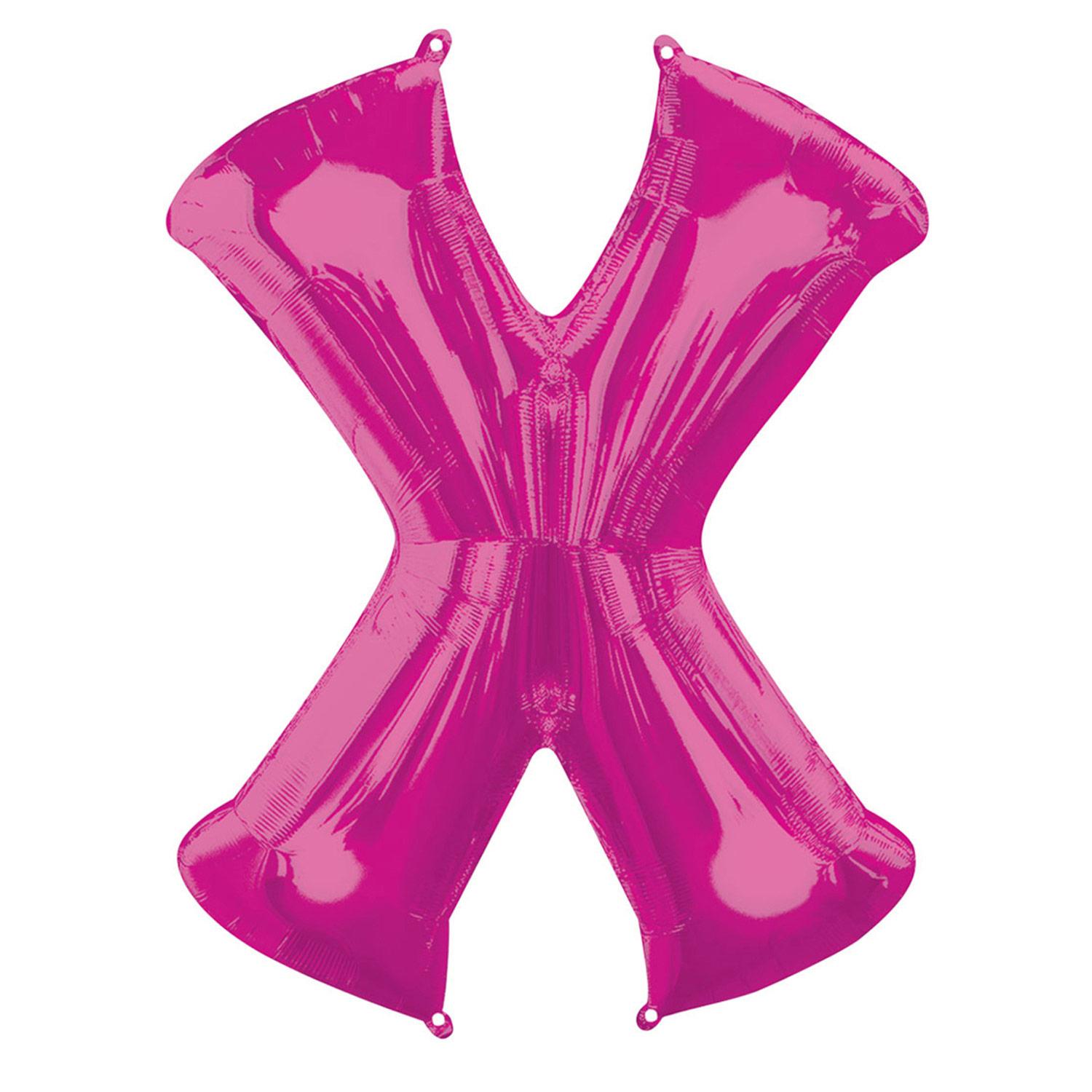 Pink Letter X Mini Shape Foil Balloon 40cm Balloons & Streamers - Party Centre