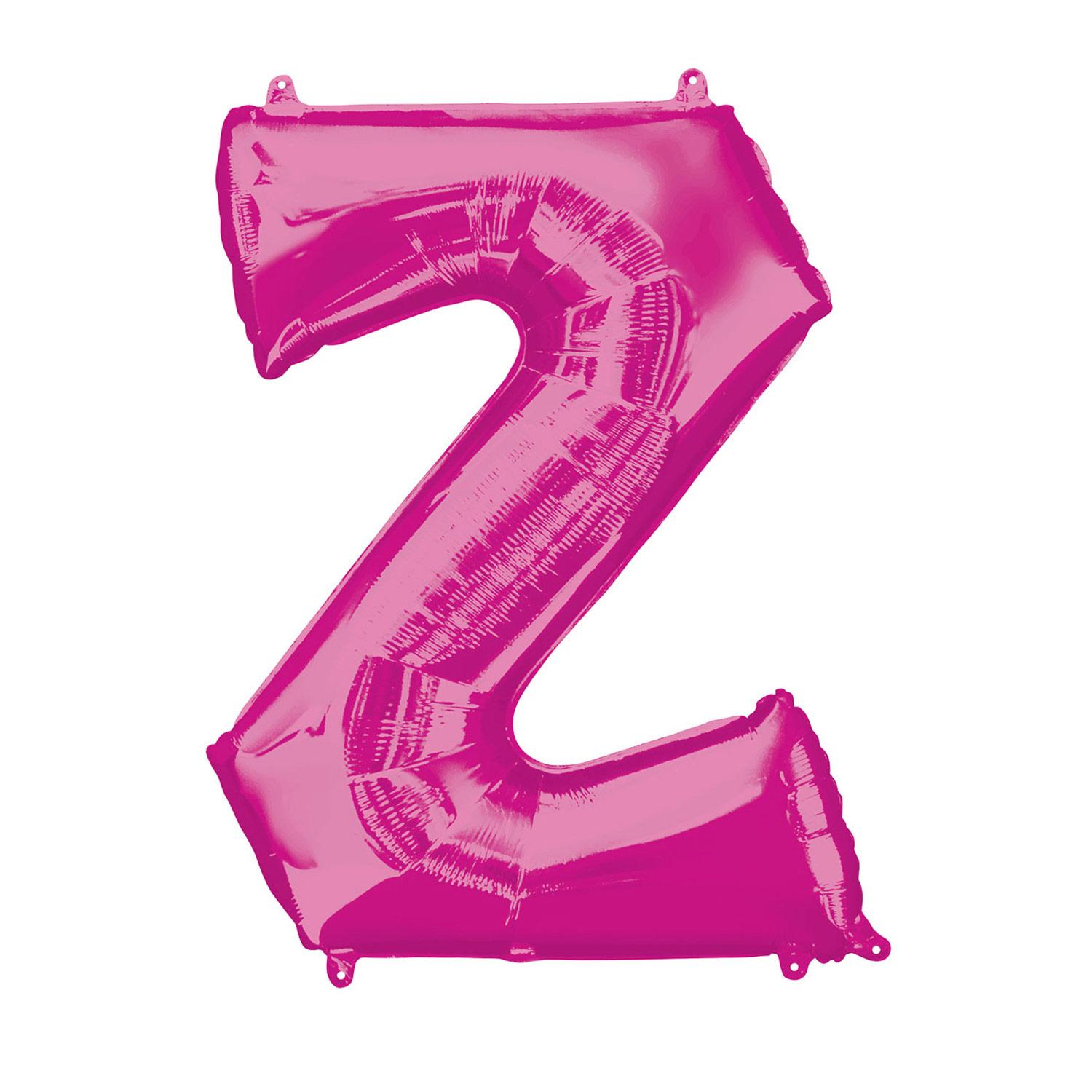 Pink Letter Z Mini Shape Foil Balloon 40cm Balloons & Streamers - Party Centre