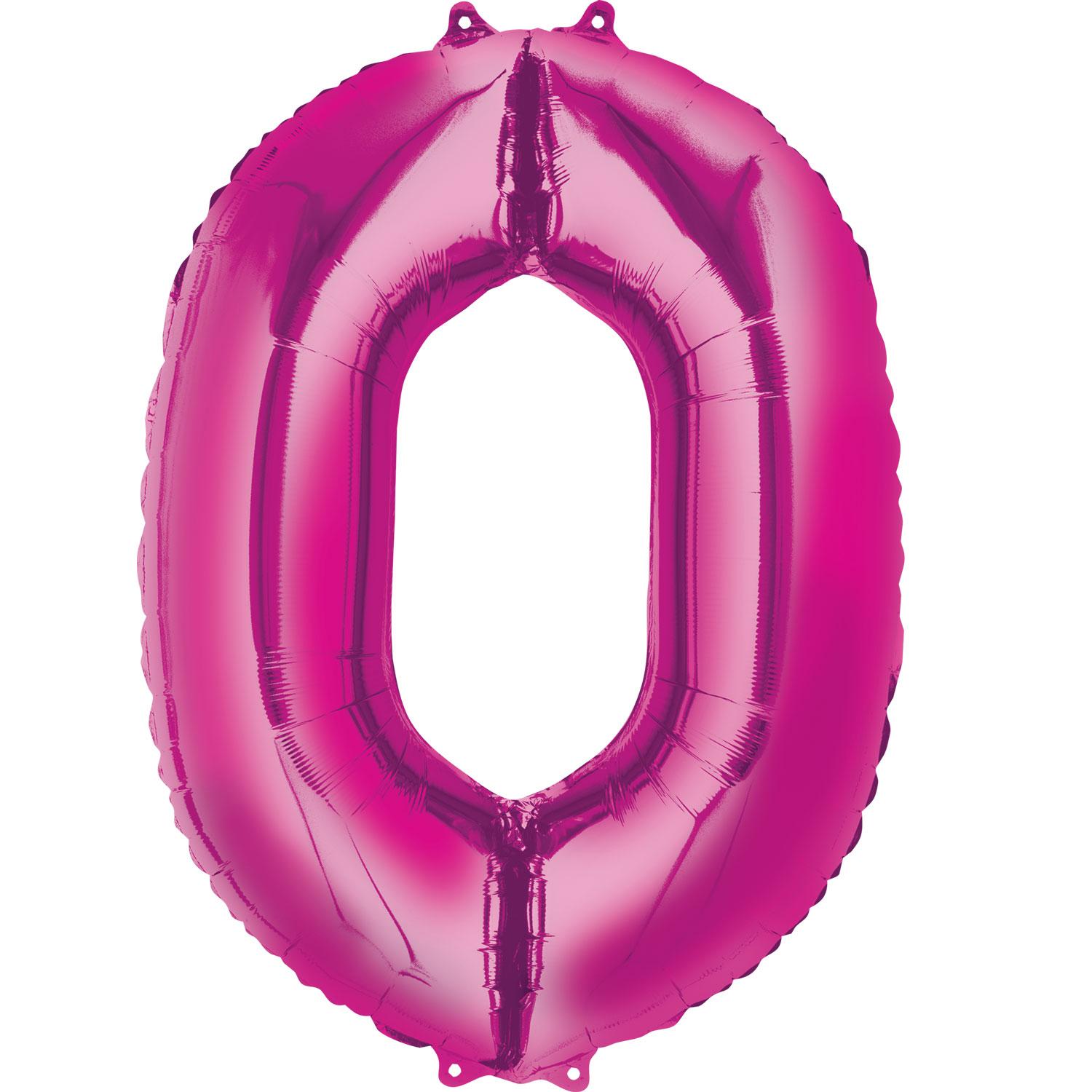 Pink Number 0 Mini Shape Foil Balloon 40cm Balloons & Streamers - Party Centre