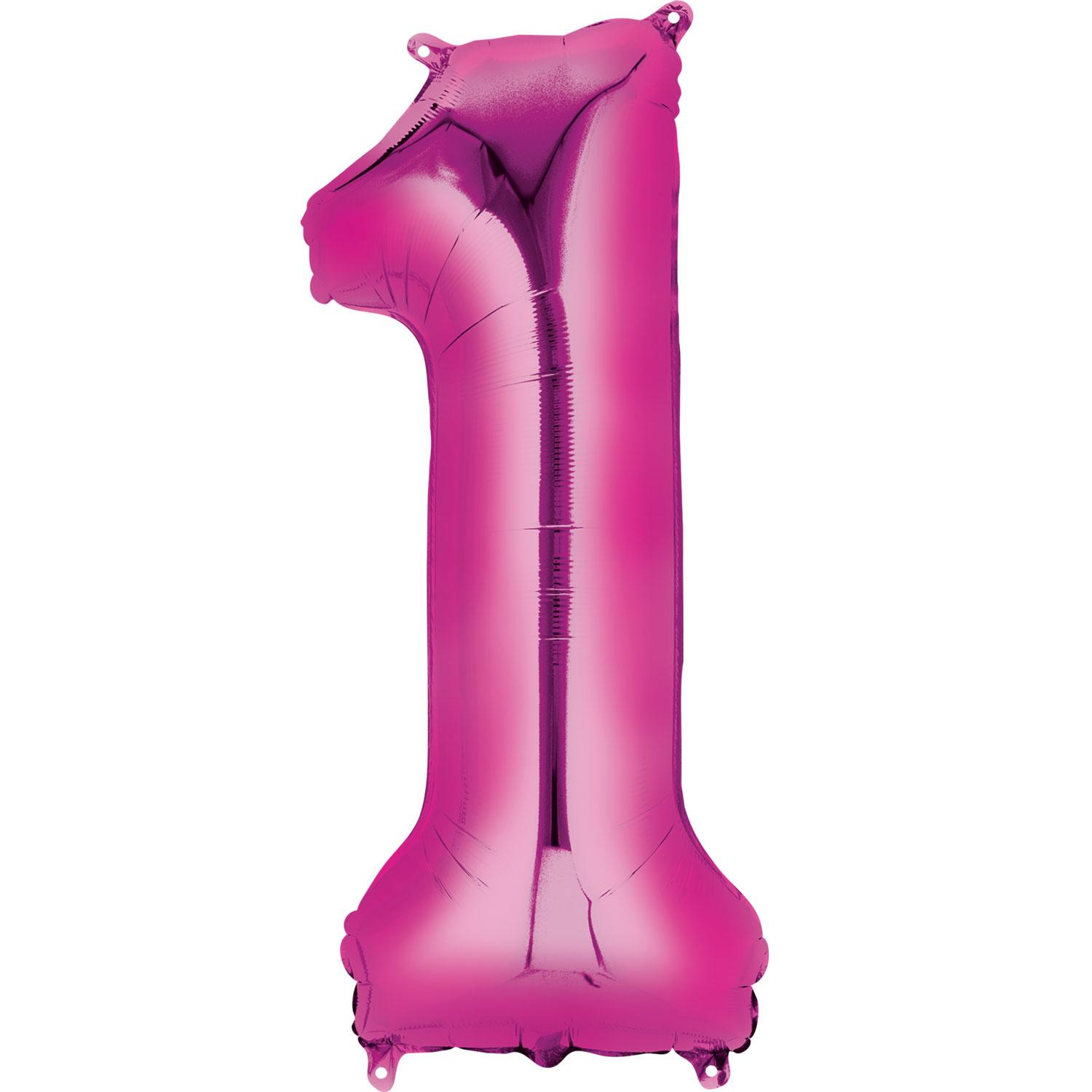Pink Number 1 Mini Shape Foil Balloon 40cm Balloons & Streamers - Party Centre