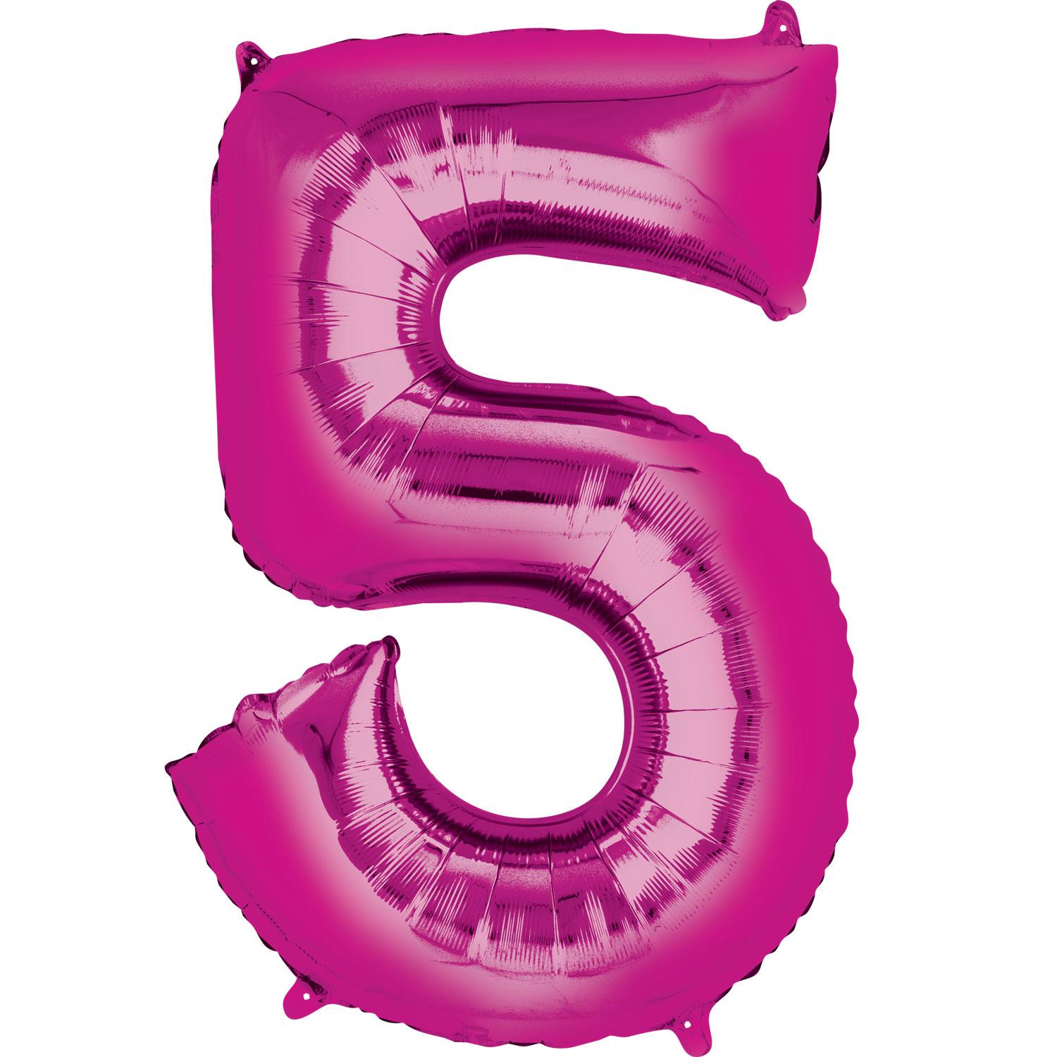 Pink Number 5 Mini Shape Foil Balloon 40cm Balloons & Streamers - Party Centre
