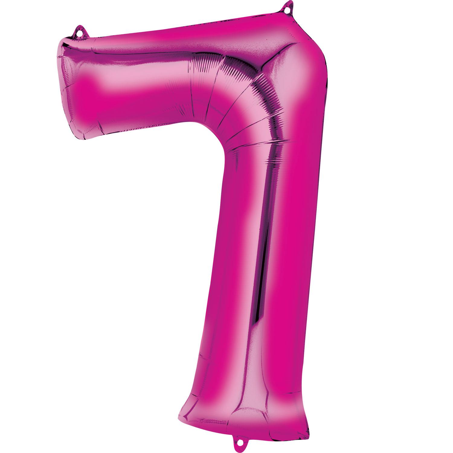 Pink Number 7 Mini Shape Foil Balloon 40cm Balloons & Streamers - Party Centre