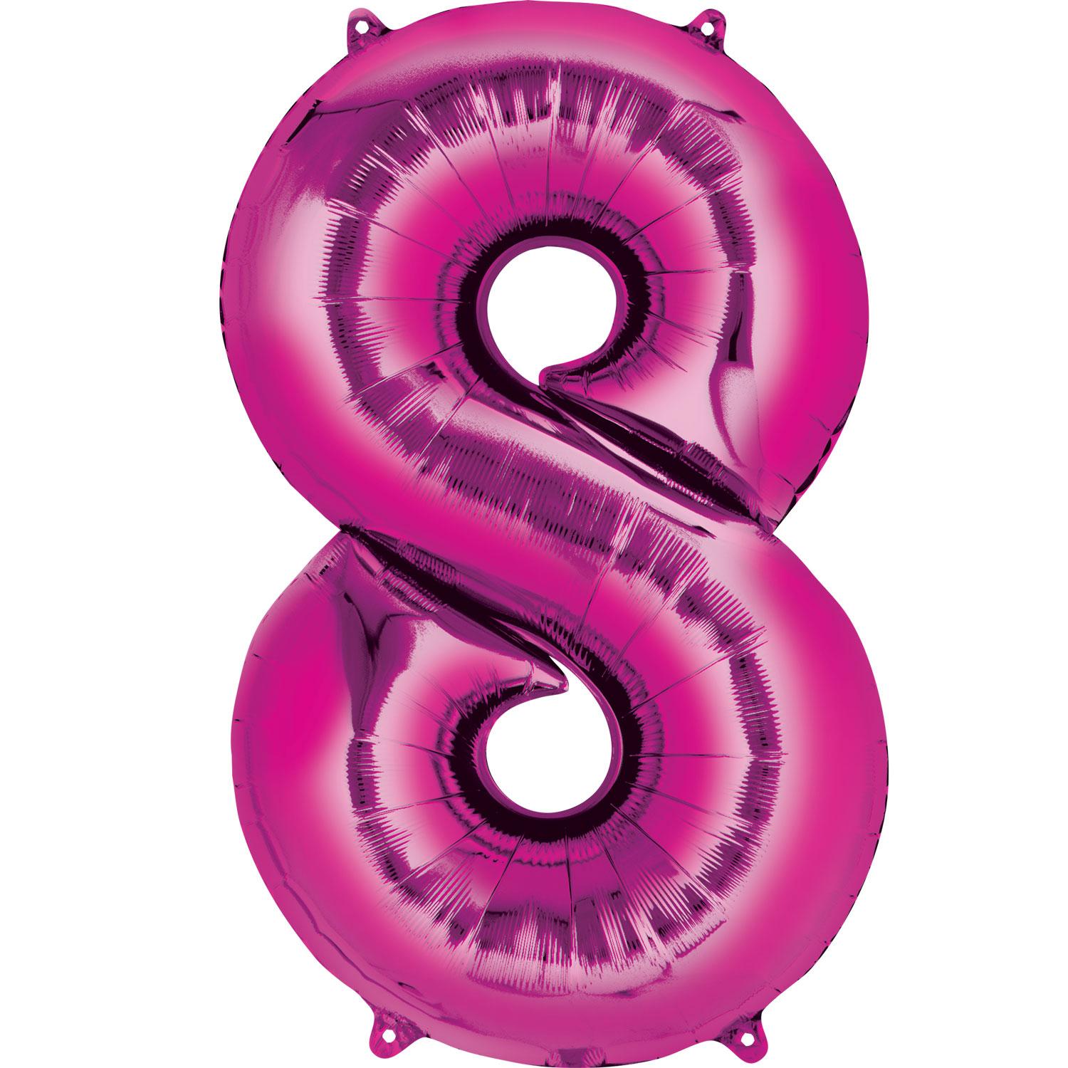 Pink Number 8 Mini Shape Foil Balloon 40cm Balloons & Streamers - Party Centre